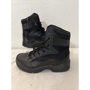 INTERCEPTOR MENS TACTICAL STEEL TOE WORK BOOTS BLACK LEATHER So 7.5 MNIN0241001